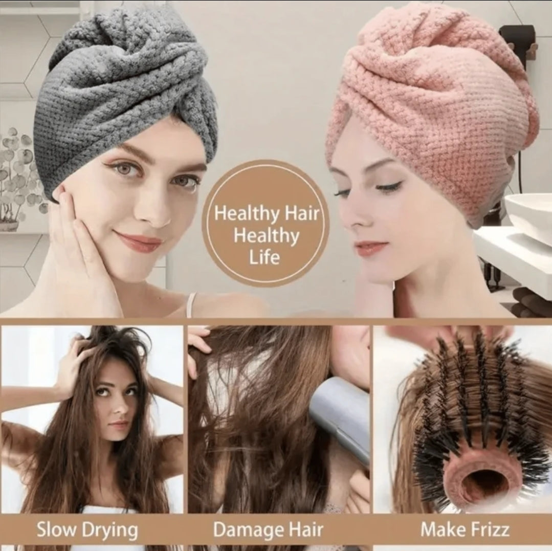 Serviette de cheveux en microfibre ultra-douce - Séchage rapide, enveloppement super absorbant pour femmes et filles