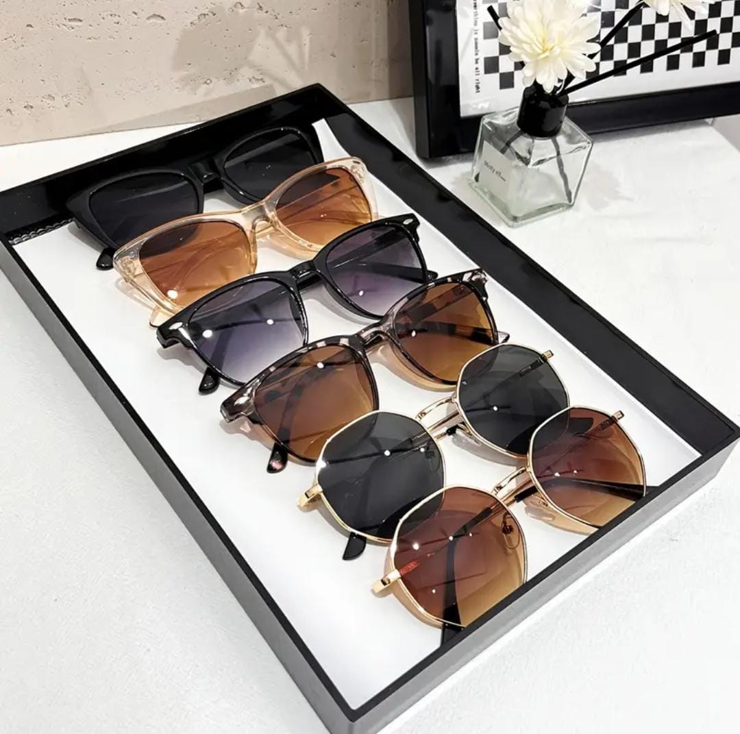 Lot de 6 lunettes , accessoires classiques simples et rétro assortis aux couleurs haut de gamme, monture mixte,