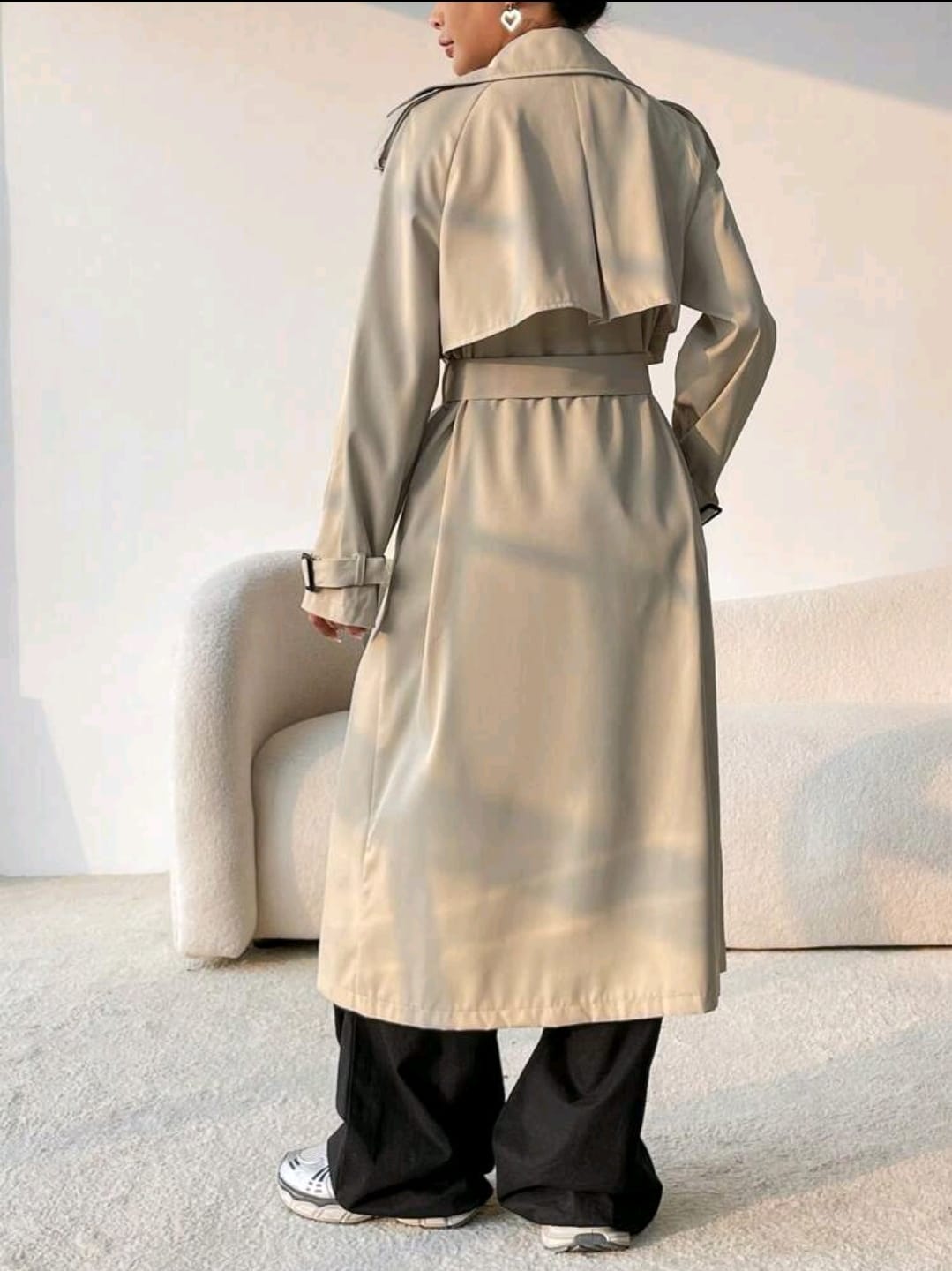 EZwear Trench À Bouton Ceinturé