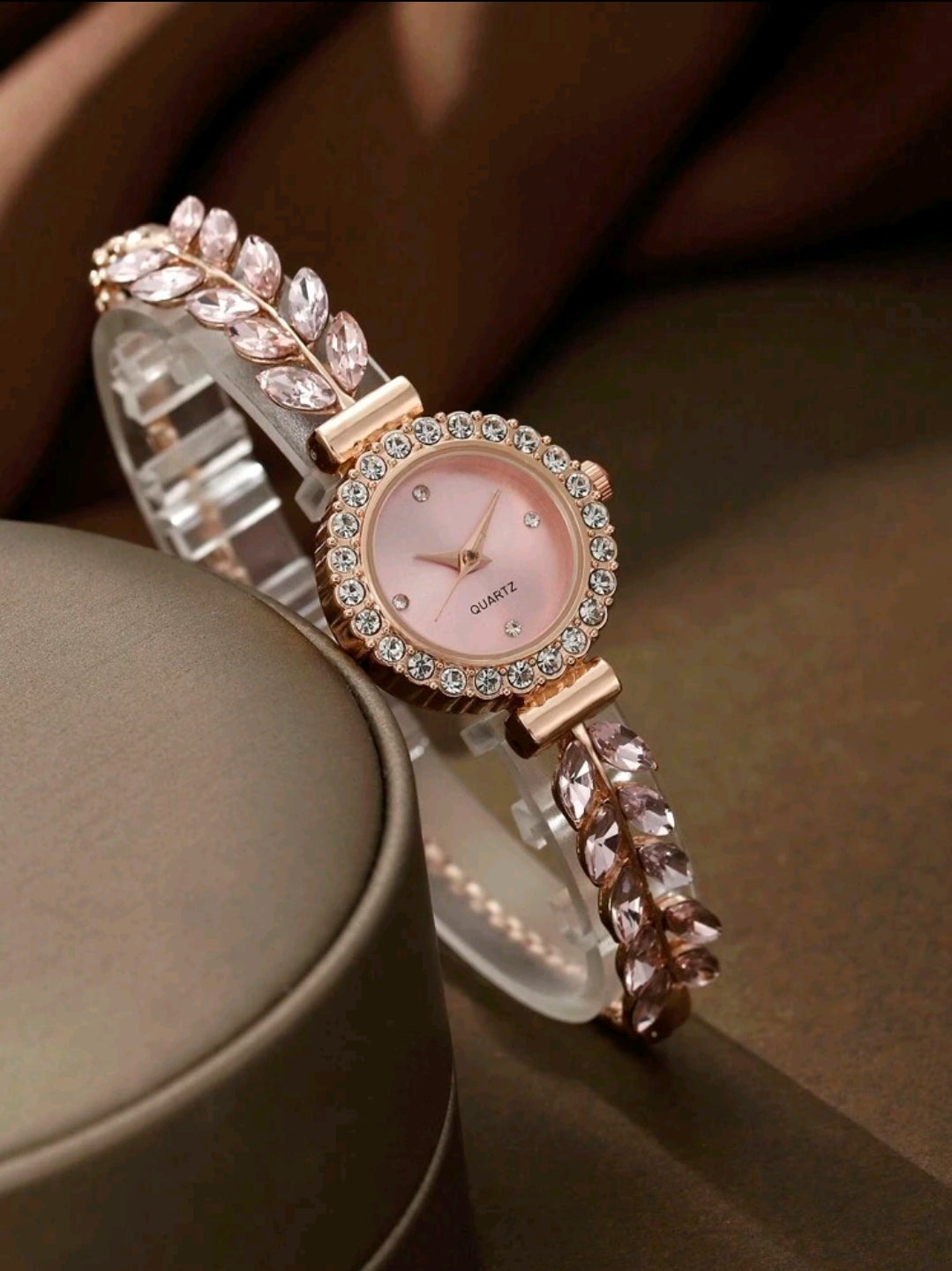 Ensemble de bijoux, montre-bracelet à quartz de mode et bracelet rond, joli cadeau pour les filles