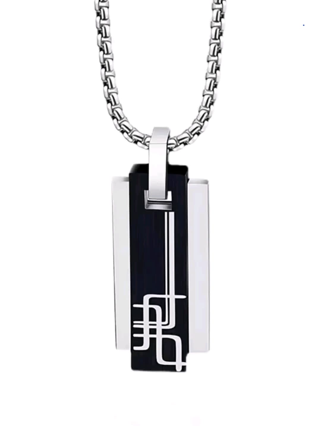 À La Mode Et Populaire Homme À Breloque Géométrique Collier En Acier Inoxydable punk Hip Hop Style Pour Bijou Cadeau Et Pour A Élégant Look