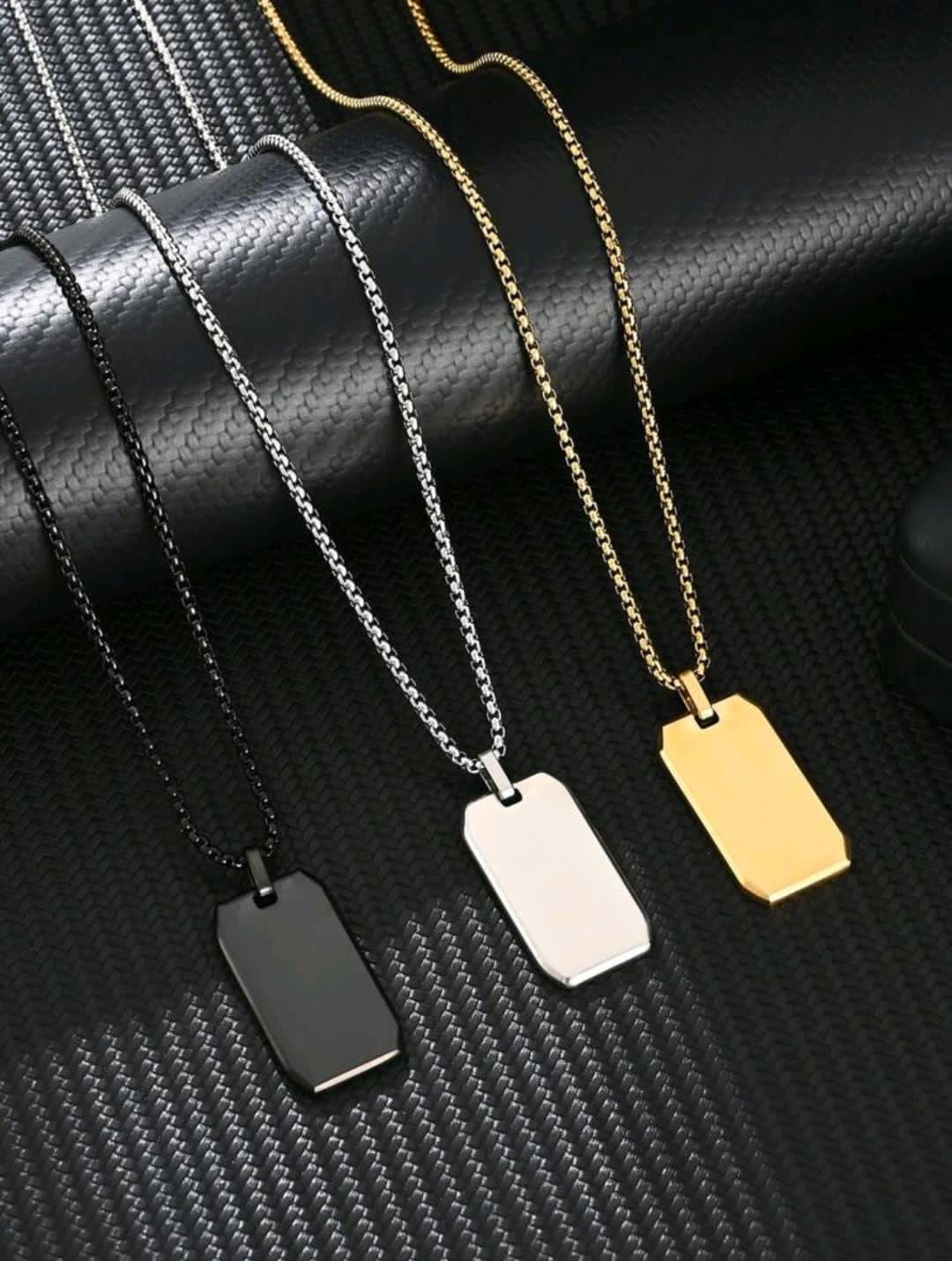 1 pièce Collier pendentif en acier inoxydable avec perle oxydée à la mode