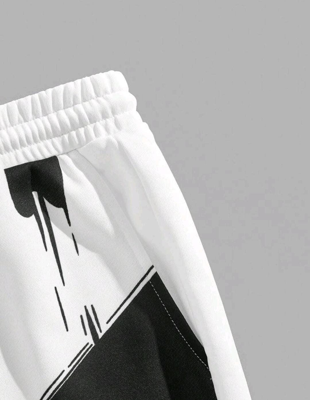 Manfinity StreetEZ t-shirt casual à manches courtes avec imprimé visage souriant et short à cordon de serrage