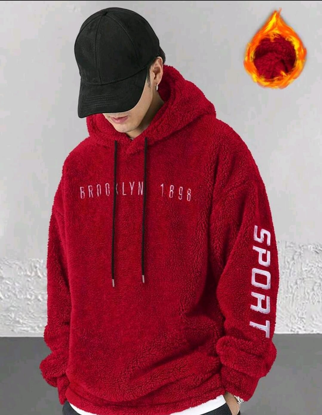 Manfinity Homme Sweat-shirt à capuche avec cordon de serrage