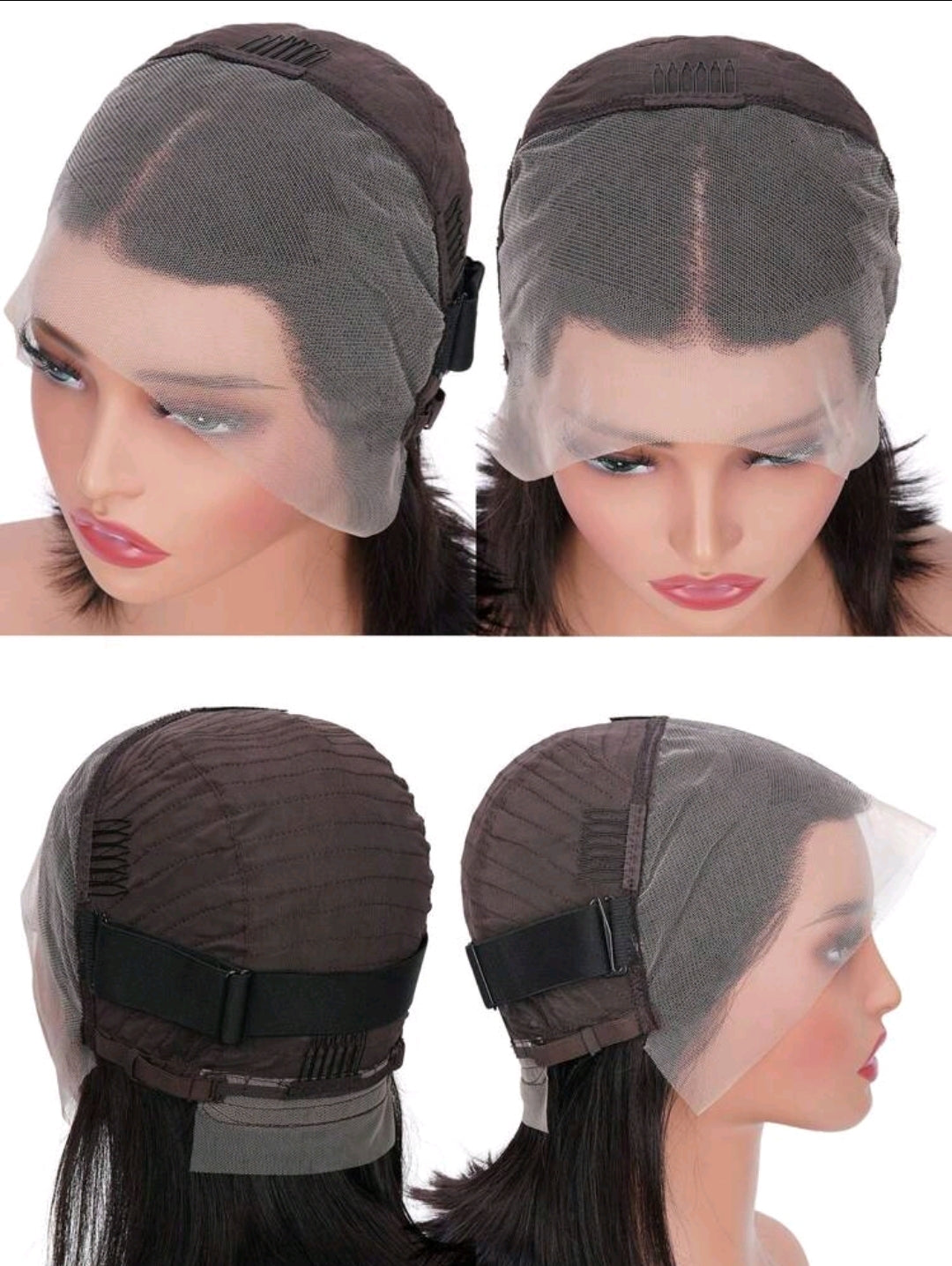 Perruque de style bob en cheveux humains, densité de 180 %, avec une base de lace frontale transparente de 13x4.