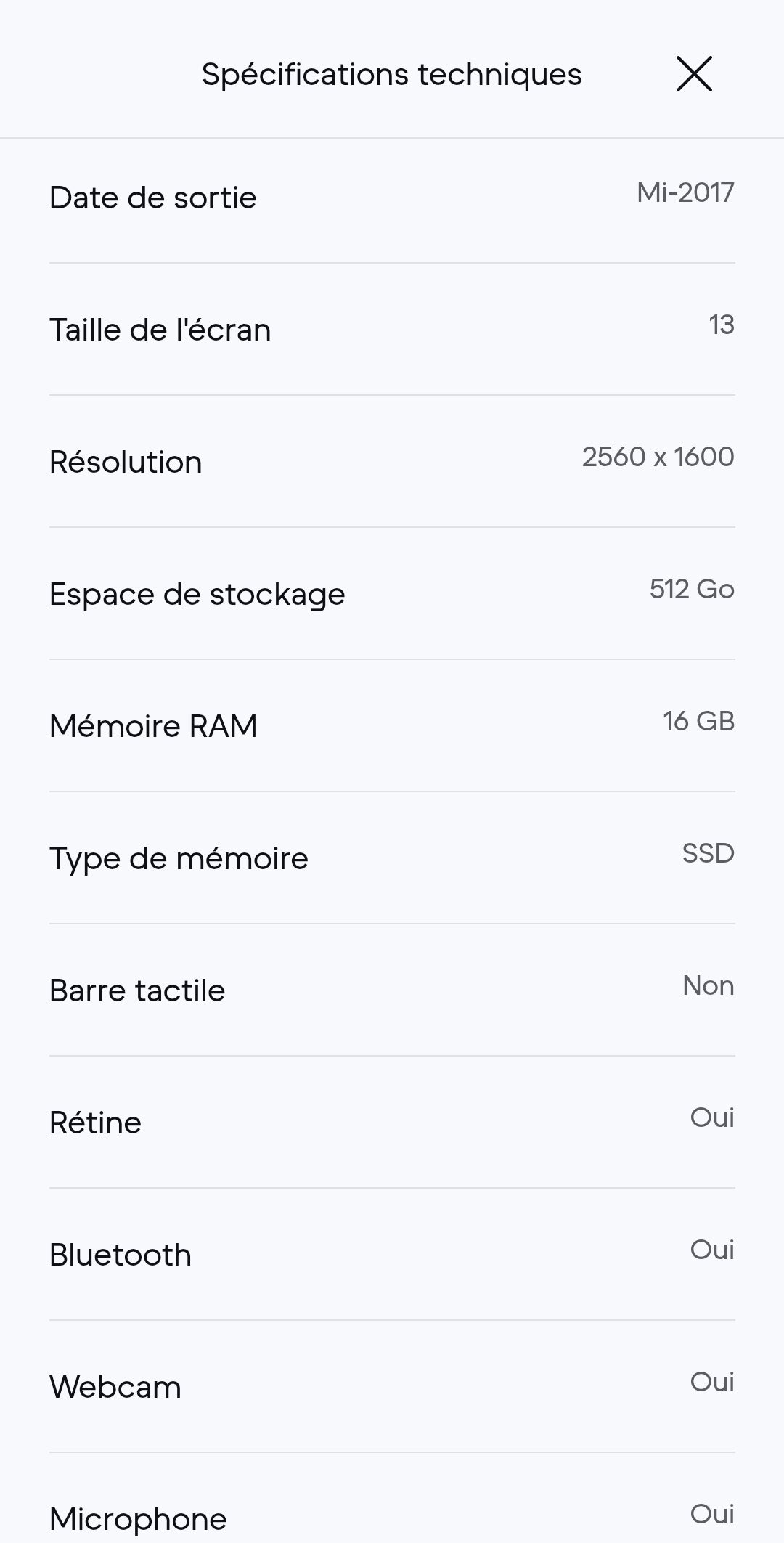 MacBook Pro 13" Retina (2017) - Core i5 2,3 GHz, SSD 128 Go - 8 Go - QWERTY - Anglais