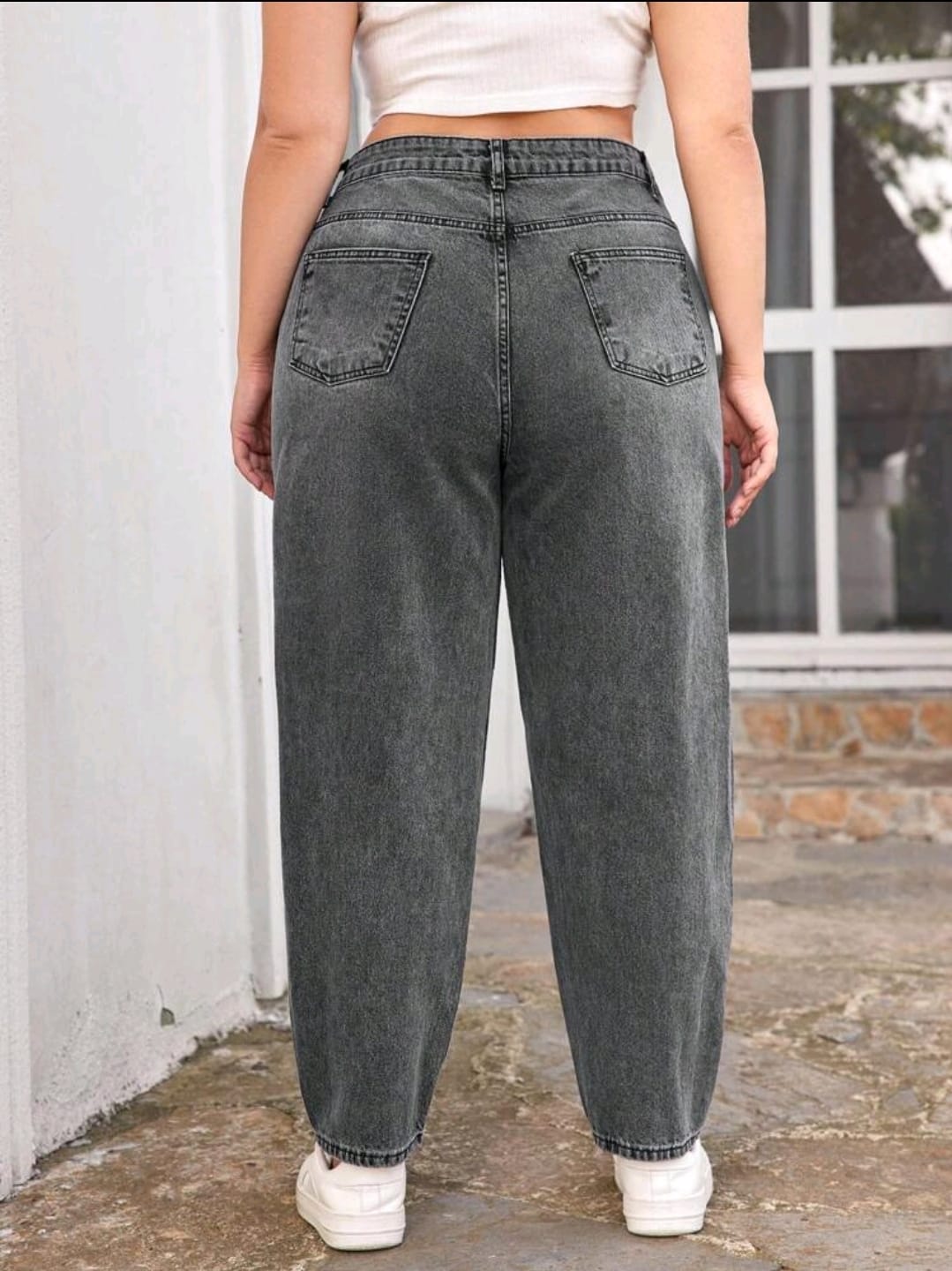 Cottnline Jeans maman taille haute coupe confort en 100% coton
