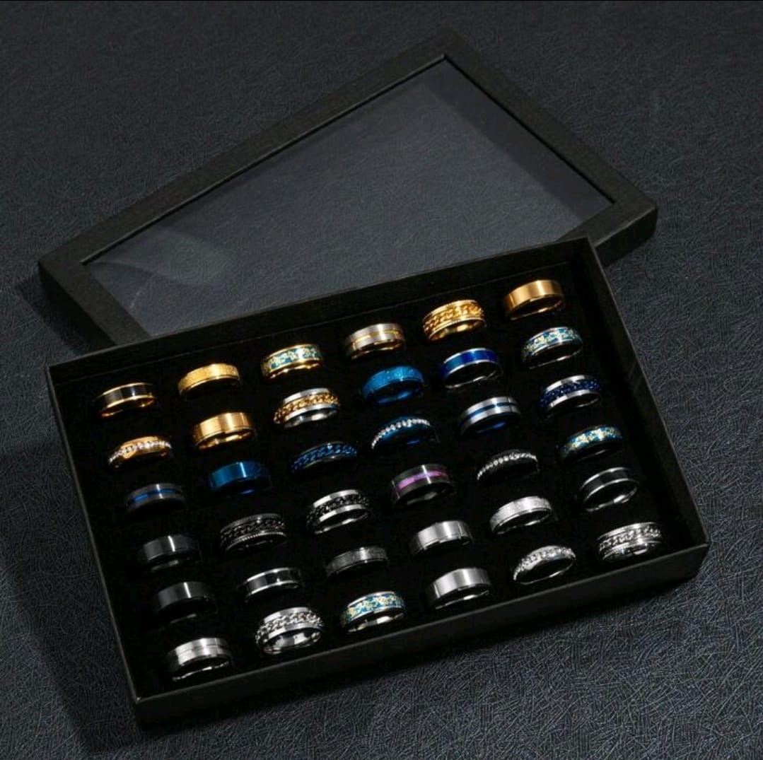 9 Pièces/set Bagues De Cadeau De Mode Populaire Pour Homme En Acier Inoxydable