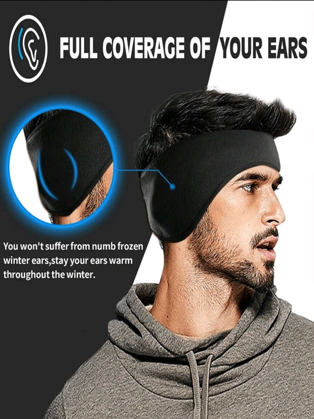 1 pièce Bandeau de sport, cache-oreilles en peluche, pour hommes femmes ski d'hiver course cyclisme
