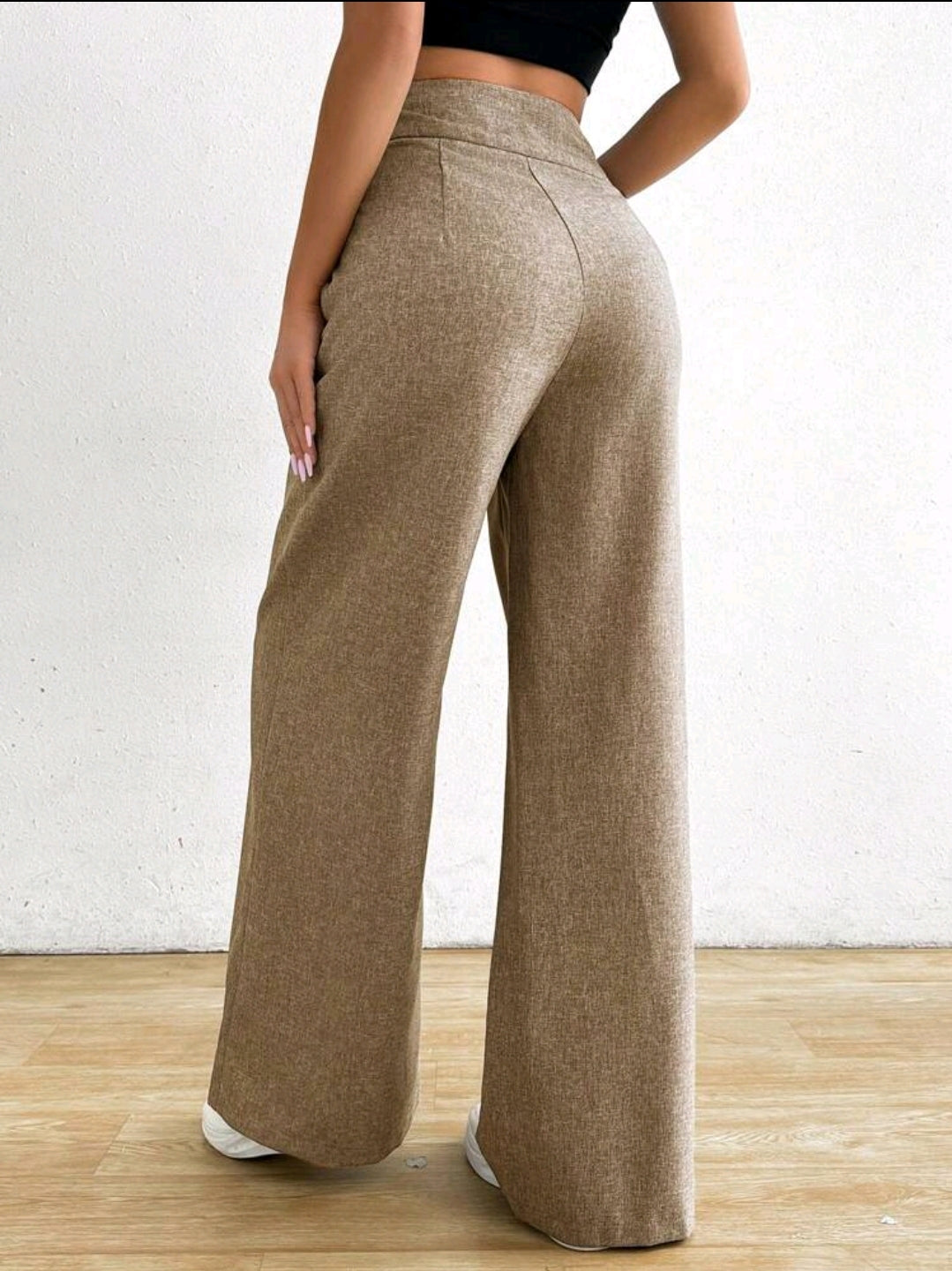 Rafferiza 1 pièce Pantalon casual ample asymétrique à la taille pour femmes