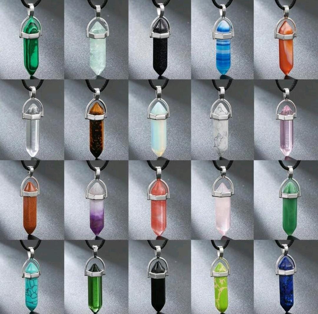 Collier En Cristal Collier En Pierre Gemme Hexagonal Collier Pendentif Chakra