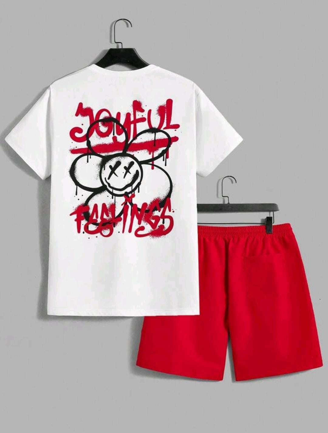 Manfinity EMRG Ensemble de t-shirt décontracté à col rond et à manches courtes