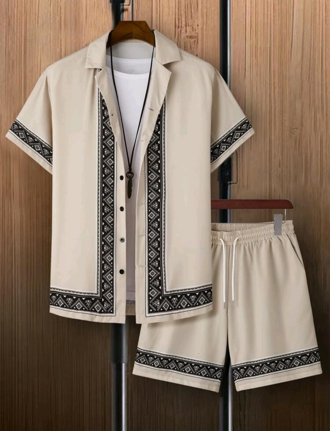 Manfinity RSRT Homme à imprimé géométrique Chemise & à cordon Short (sans t-shirt)