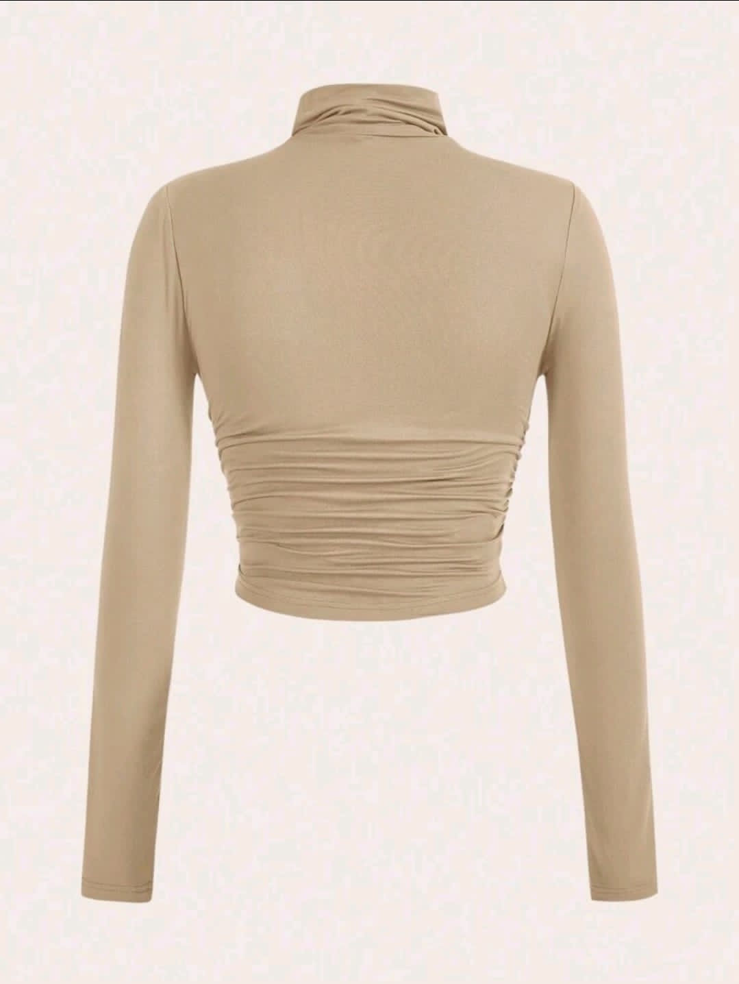 SHEIN EZwear T-shirt court froncé à col haut pour tenues de printemps
