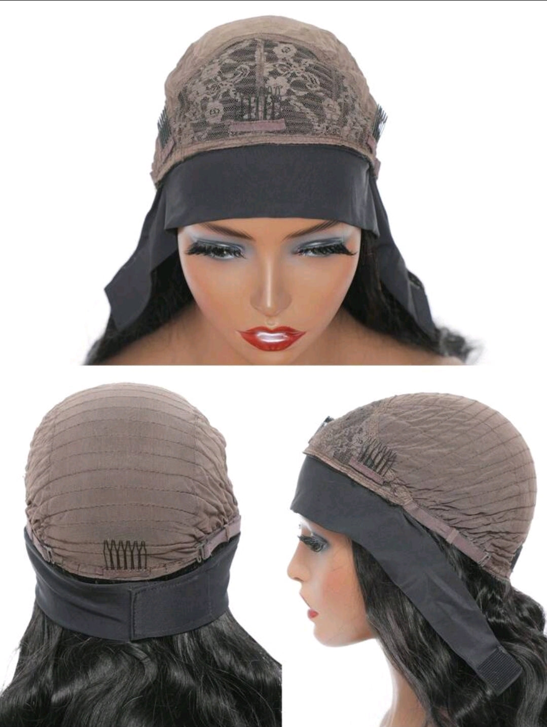 180% Perruque de cheveux humains vague de corps tissé avec bandeau human hair