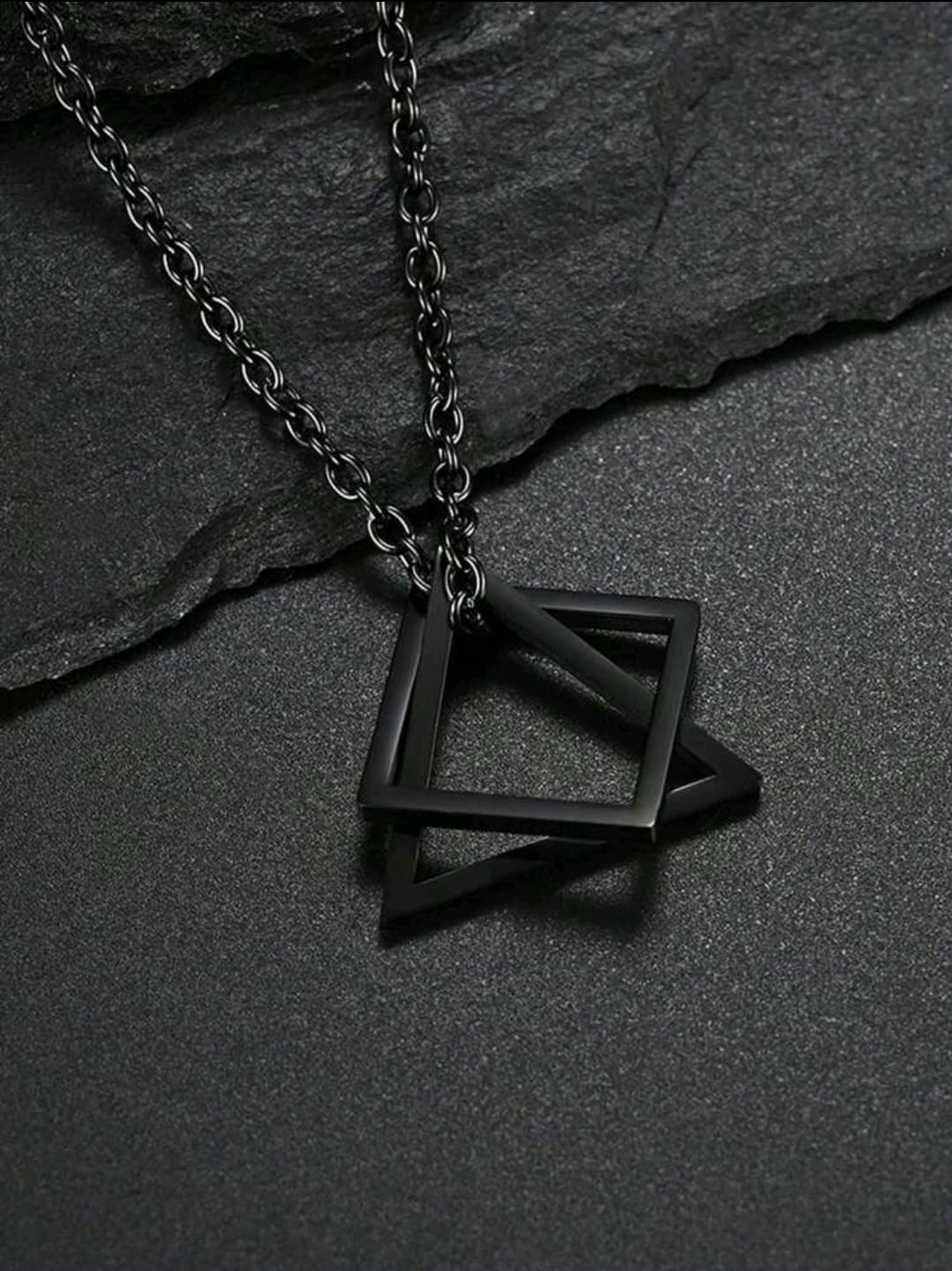 Collier Simple En Acier Inoxydable Pour Hommes, 1 Pièce, Design Géométrique Ajouré