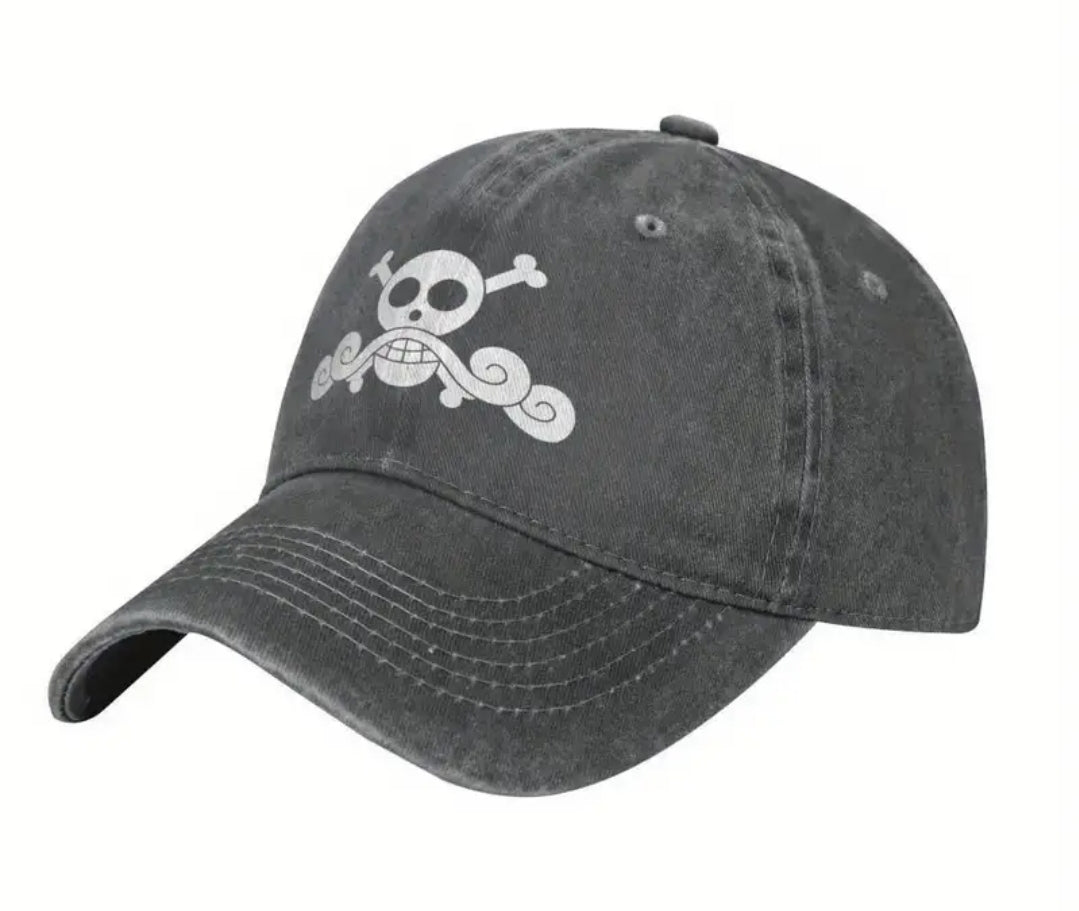 Casquette de baseball délavée et usée pour Ace de One Piece Gol D.Roger