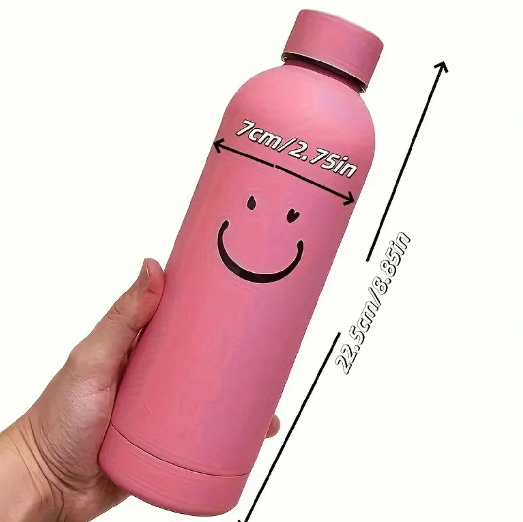 1pc Bouteille d'eau isotherme en acier inoxydable, lavage à la main, réutilisable, ronde, polyvalente