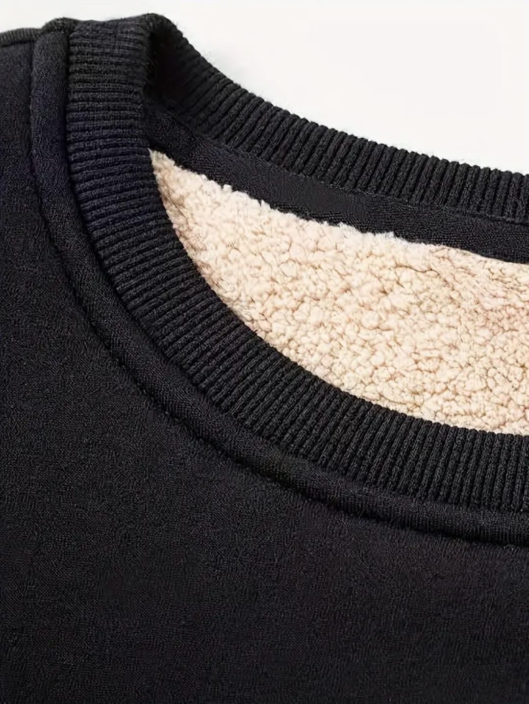 Sweatshirts décontractés à col rond pour hommes - Tissu tricoté épais en molleton 100 % polyester