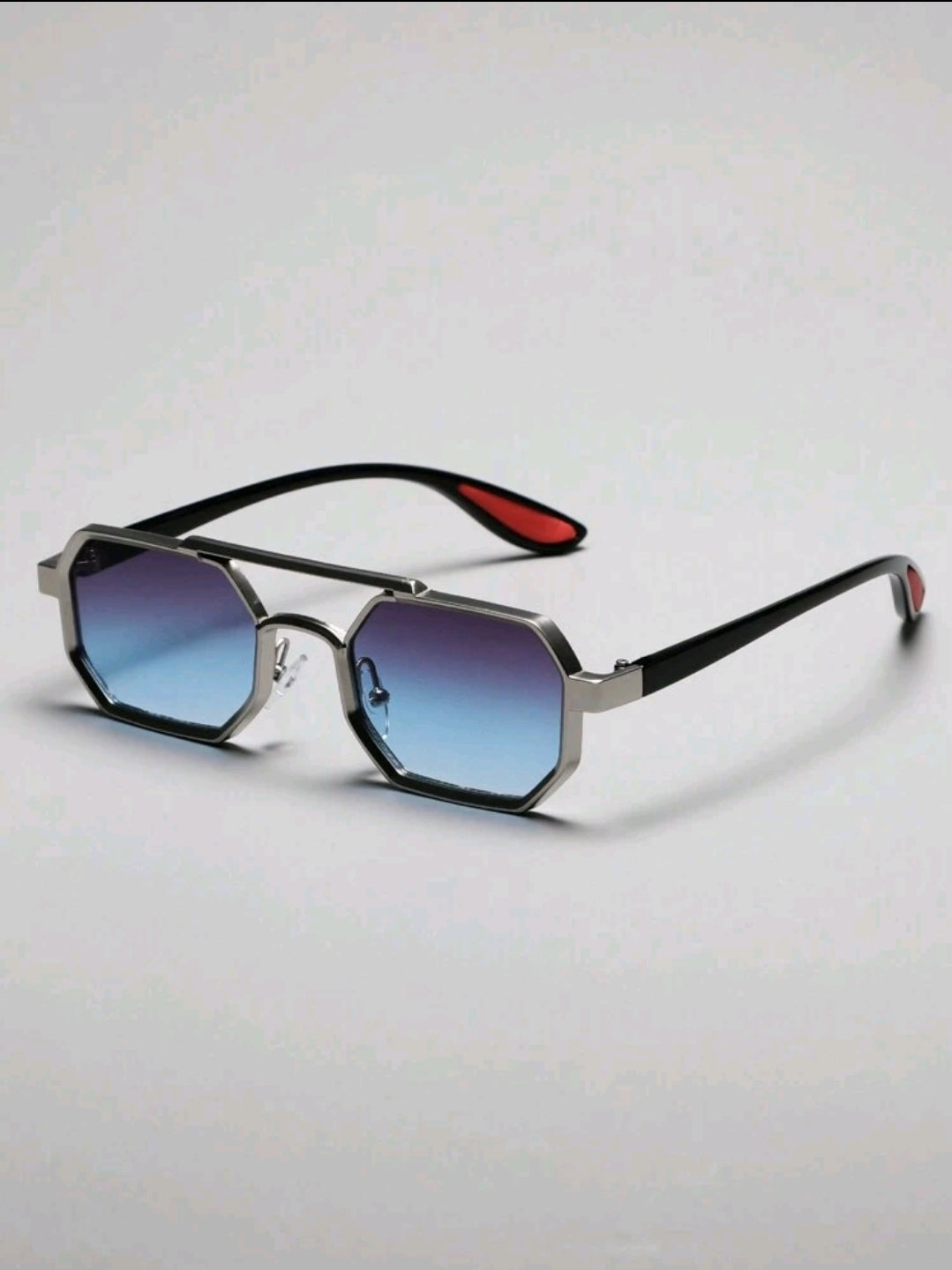 1 paire de lunettes de mode à monture métallique géométrique unisexe