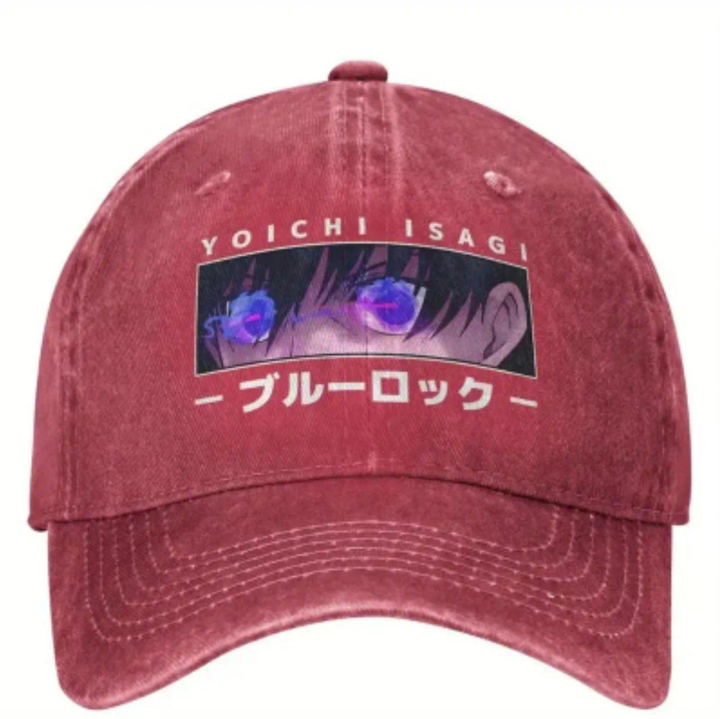 2025 Nouvelle Casquette de Baseball avec Yeux Isagi Yoichi - Lavage Distressé Vintage Réglable, Chapeau de Sport Extérieur Unisexe pour Hommes et Femmes