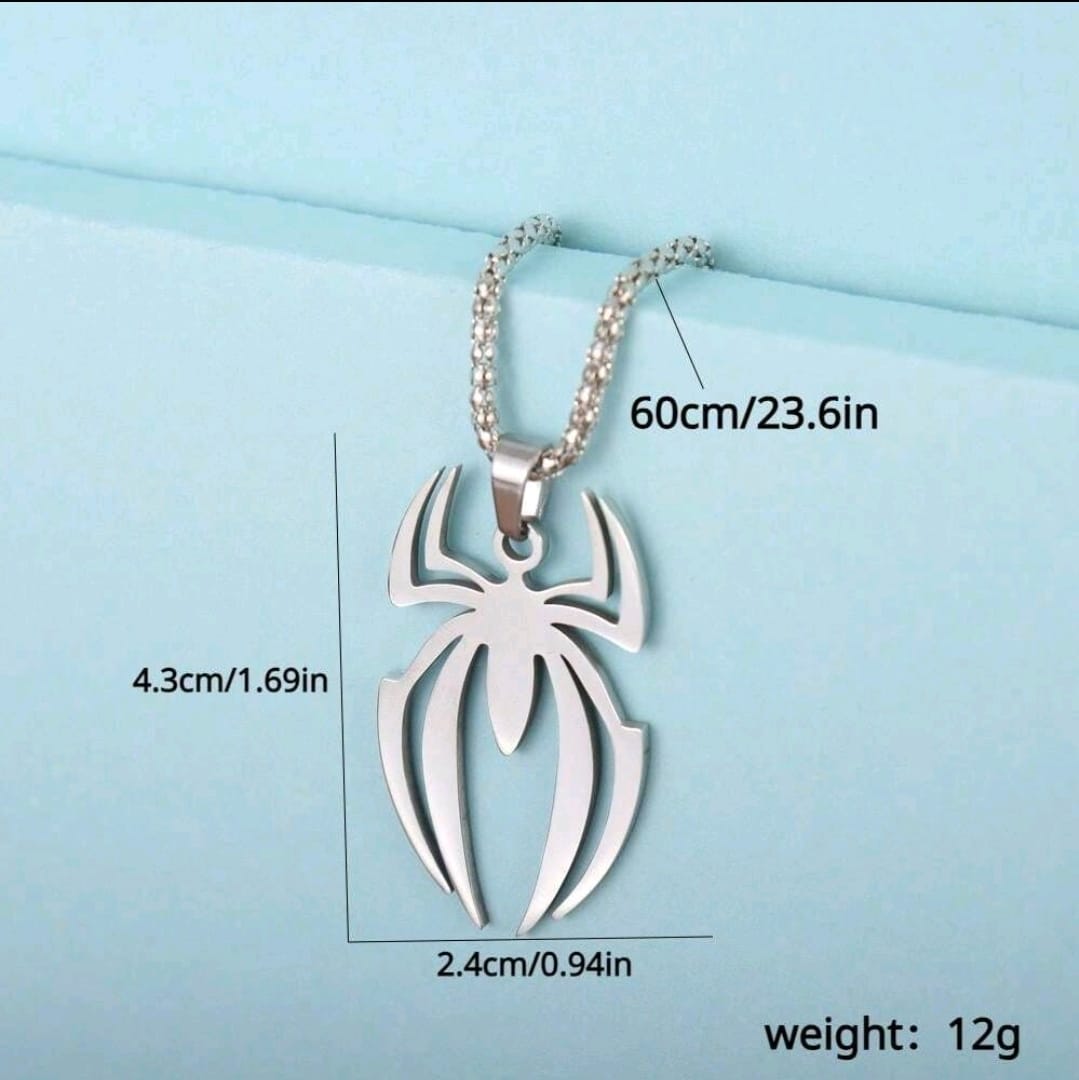 1 Nouveau Produit Logo D'araignée Périphérique Personnalisé De Film Et Télévision Pendentif En Acier Inoxydable Mode Collier De Bijoux En Acier Titanique Pour Hommes