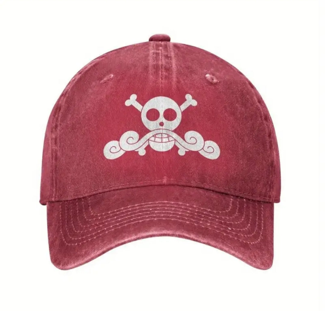 Casquette de baseball délavée et usée pour Ace de One Piece Gol D.Roger