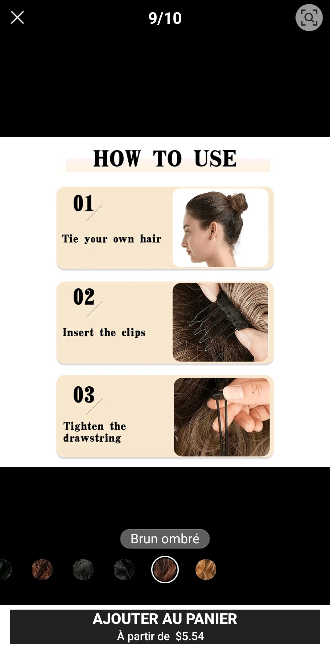 Extension de queue de cheval, extension de queue de cheval bouclée à cordon pour femmes, extensions de cheveux synthétiques noirs naturels 4# , 18 inch