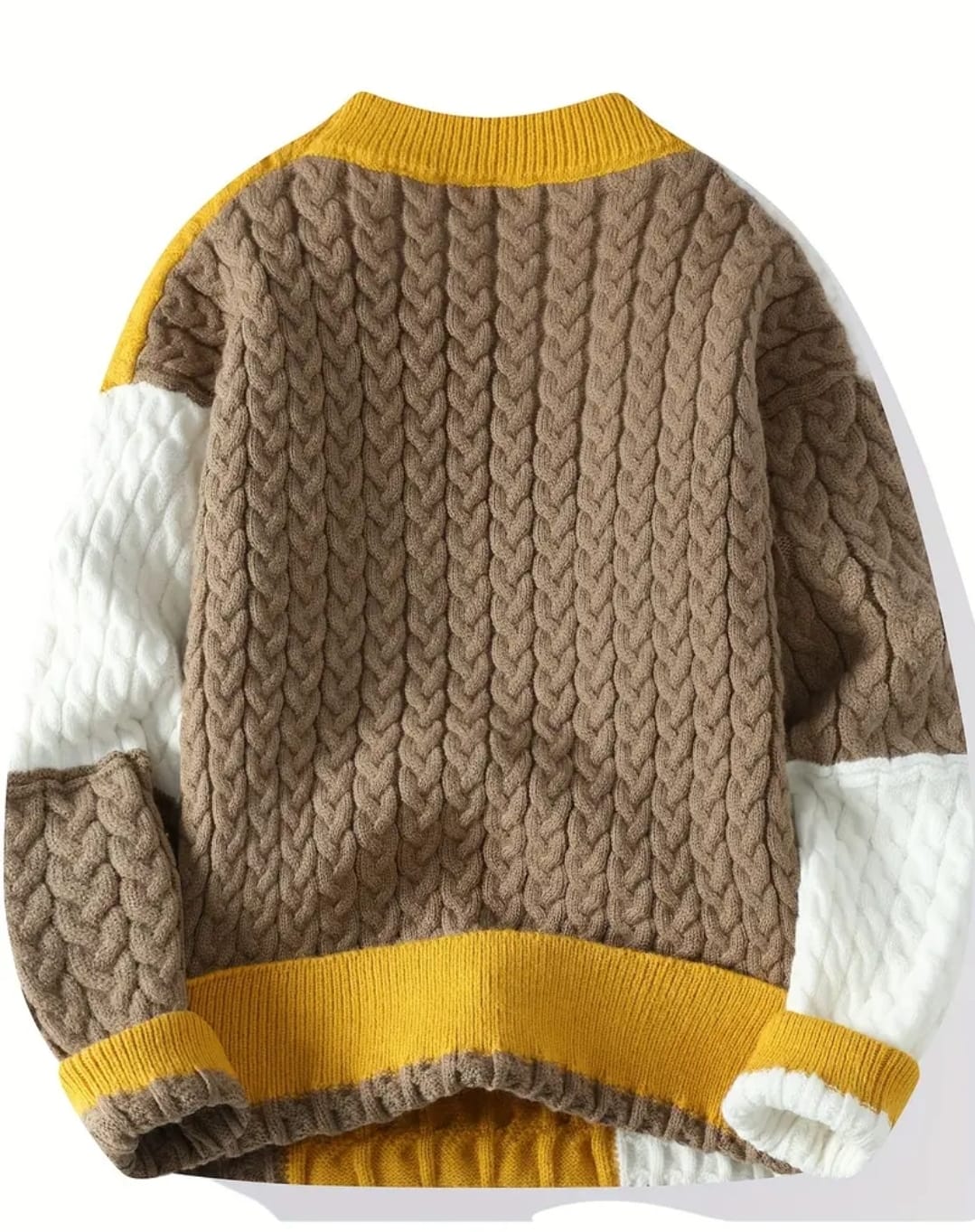 Pull décontracté pour homme, pull à manches longues et col rond, pull à motif uni, pull chaud et confortable pour l'automne et l'hiver