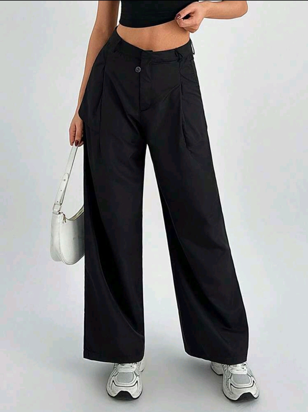 Tall Jeans droits amples de couleur unie polyvalents et décontractés pour femmes