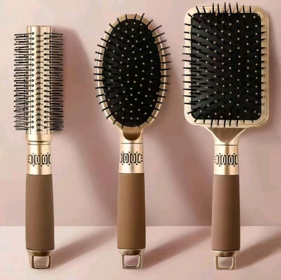 3 pièces Ensemble brosse et peigne Brosse plate Brosse lissante pour cheveux pour hommes et femmes, cheveux mouillés
