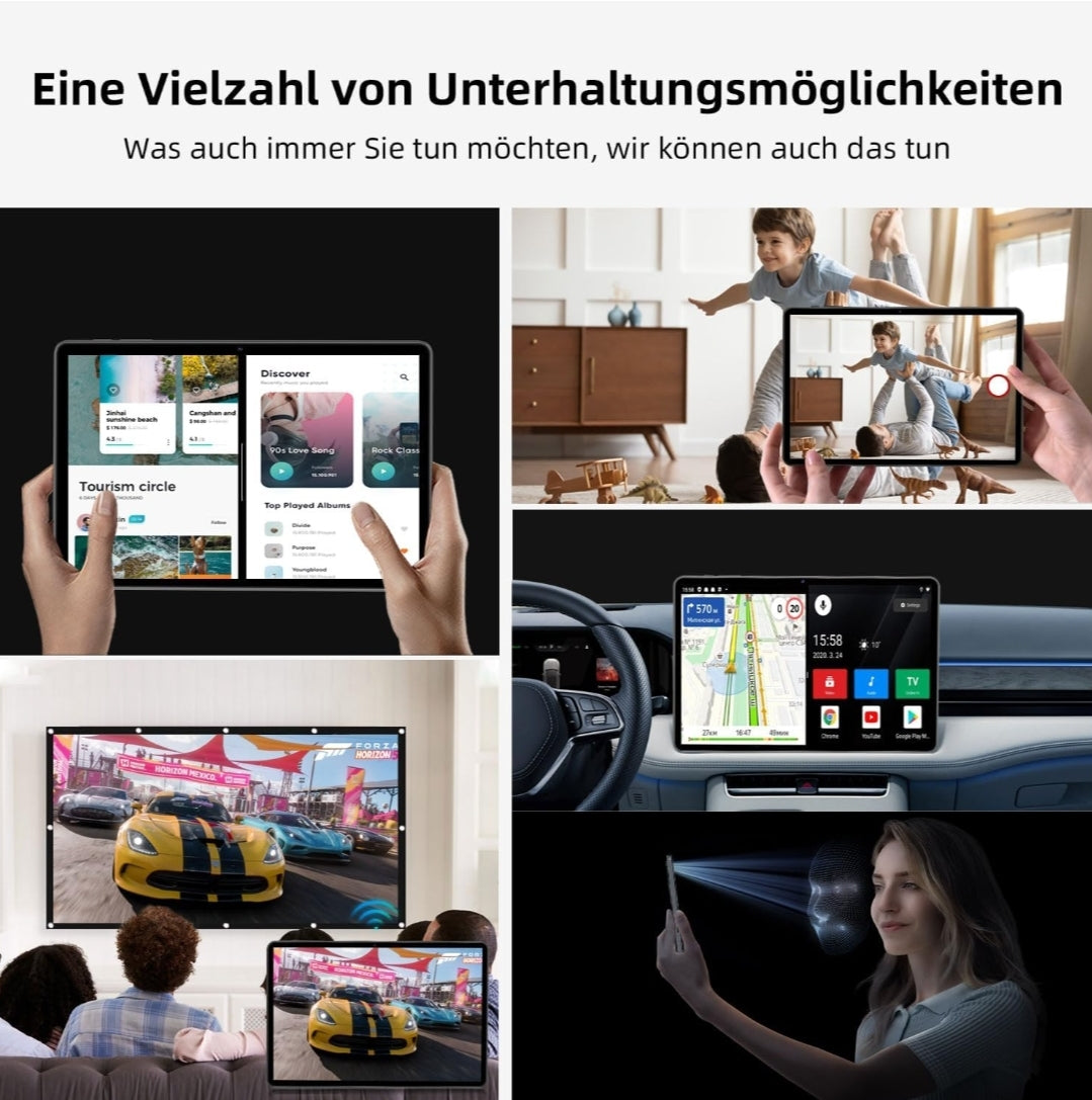 Tablette 10,1 pouces Android 14, certifiée GMS (2024), Octa Core avec étui, 10 Go de RAM, 64 Go de ROM, 1 To d'extension, 6 000 mAh, charge rapide, Wi-Fi, Bluetooth 5.0, FM, GPS (bleu)