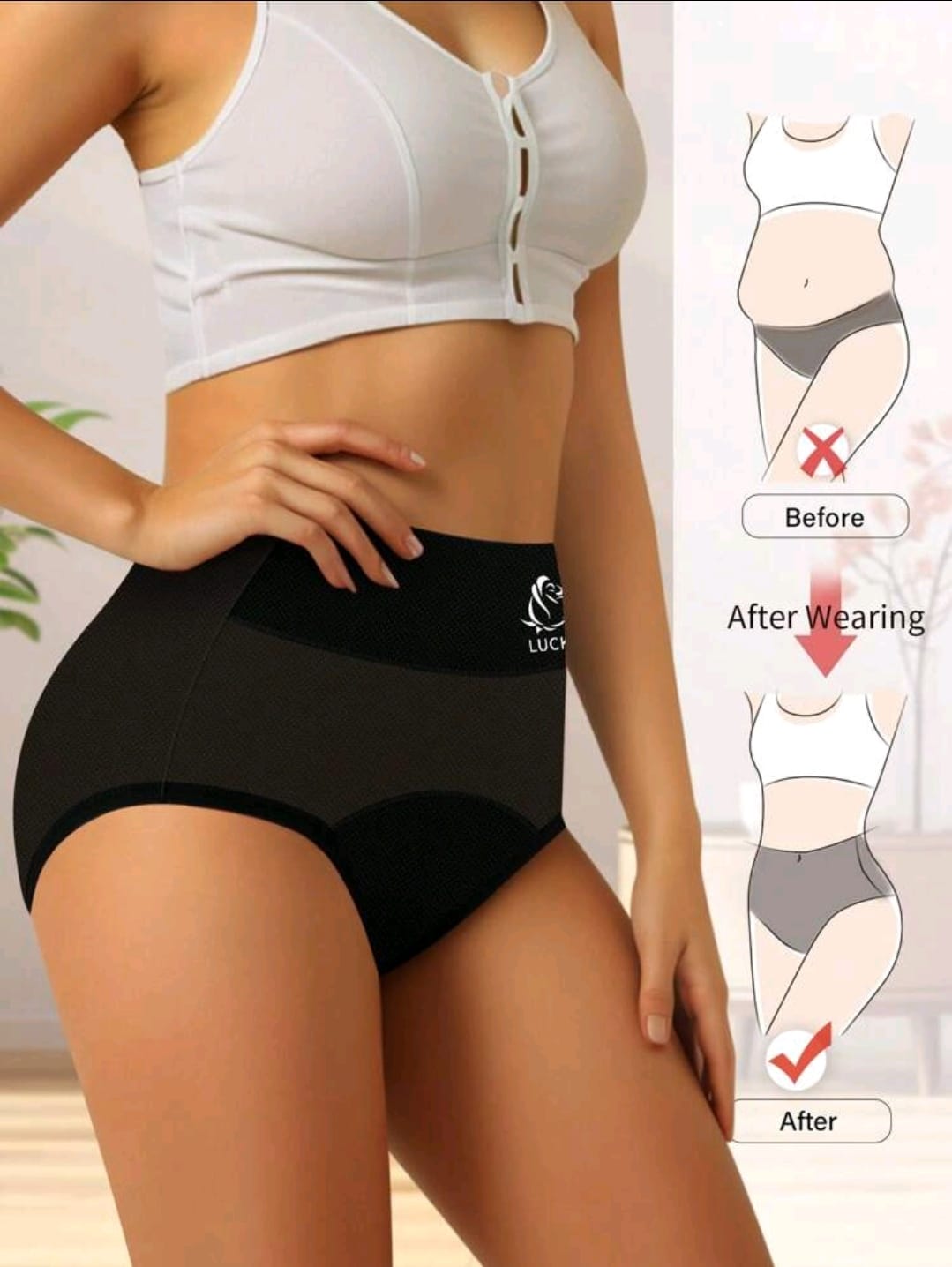 MIOTAN 4 pièces/set Culottes pour femmes physiologiques, sous-vêtements de sécurité triangulaires, résistants aux fuites et confortables