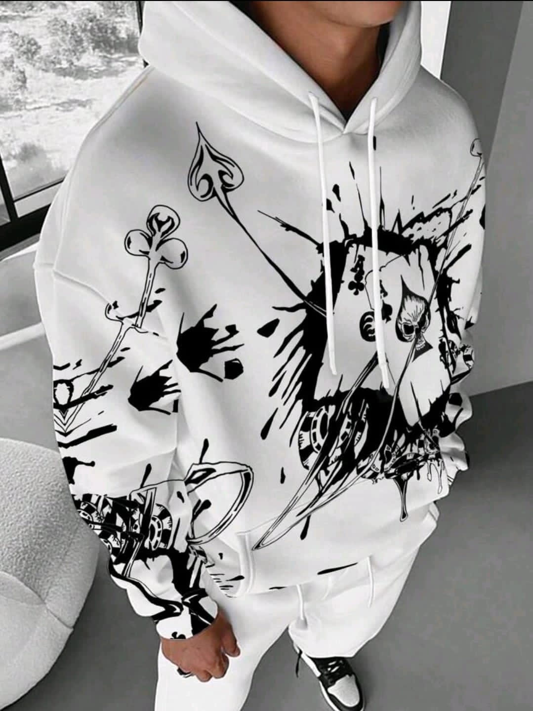Sweat-shirt à capuche décontracté à manches longues