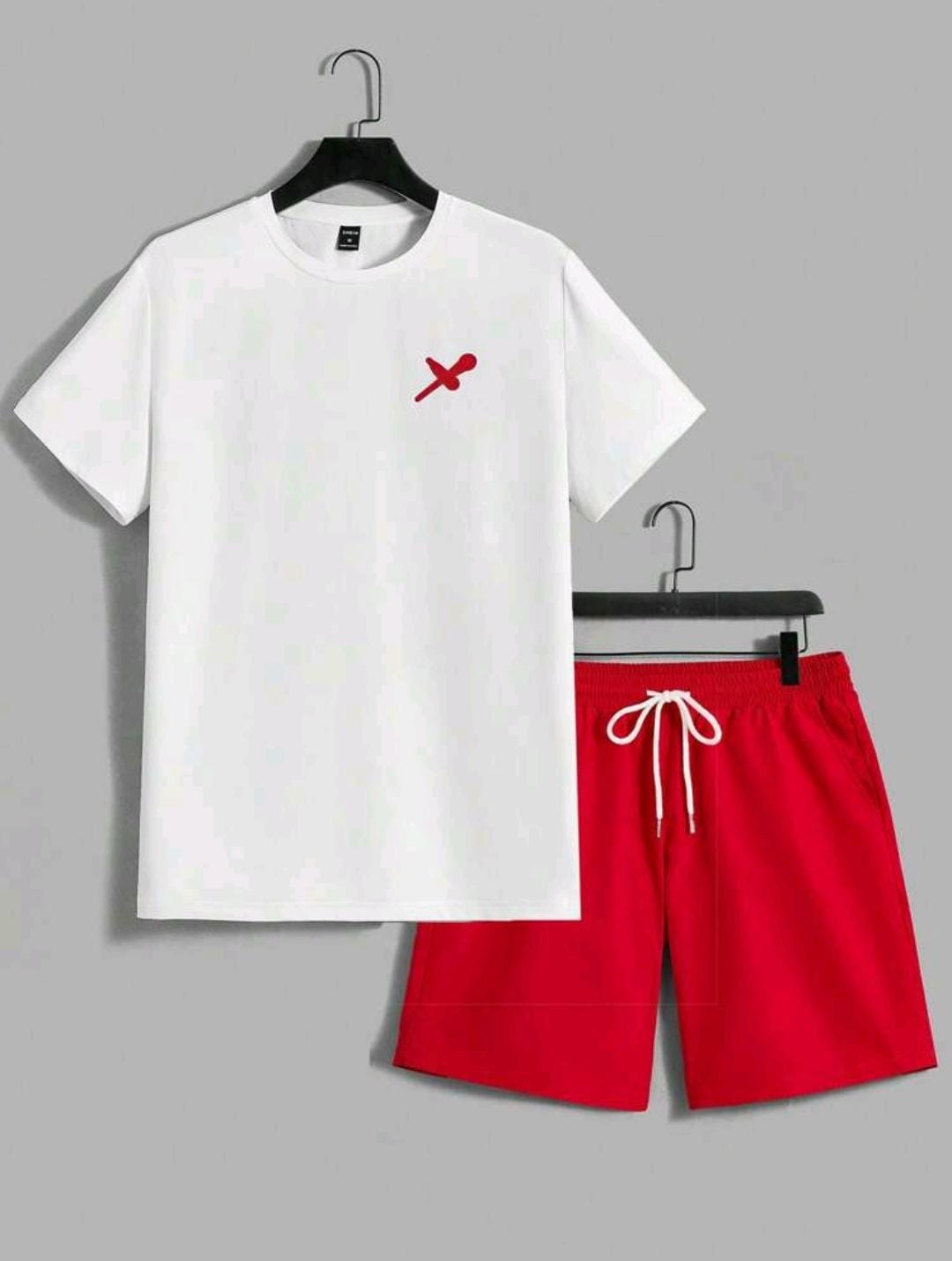 Manfinity EMRG Ensemble de t-shirt décontracté à col rond et à manches courtes