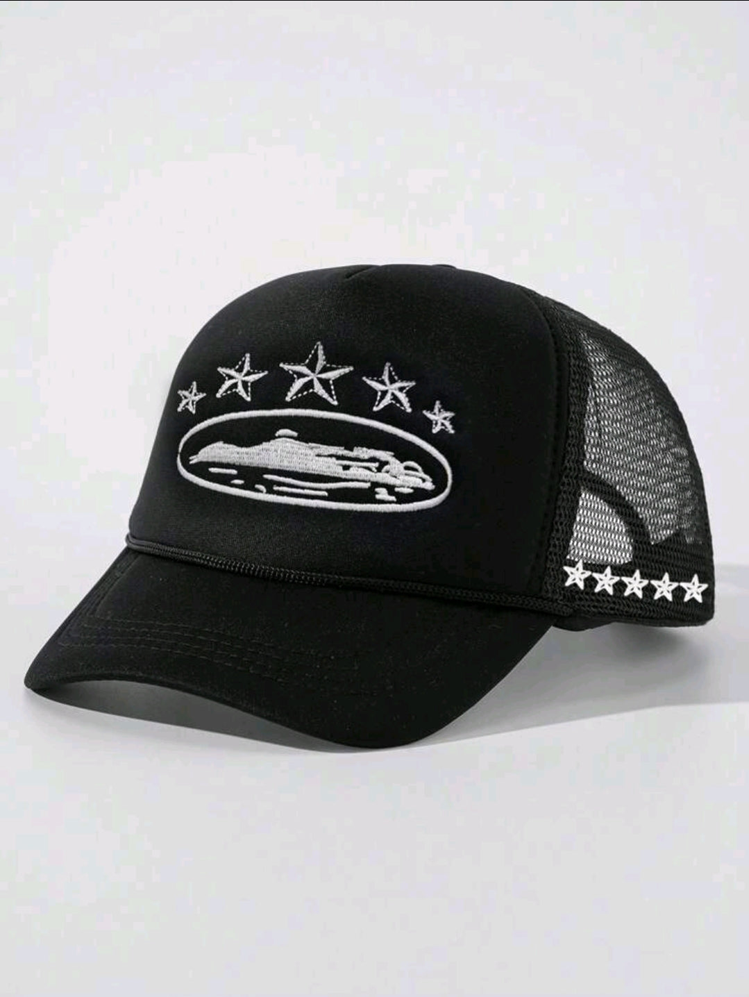 1 pièce de casquette de baseball à étoile à 5 branches brodée, visière de soleil respirante en maille, réglable pour l'extérieur