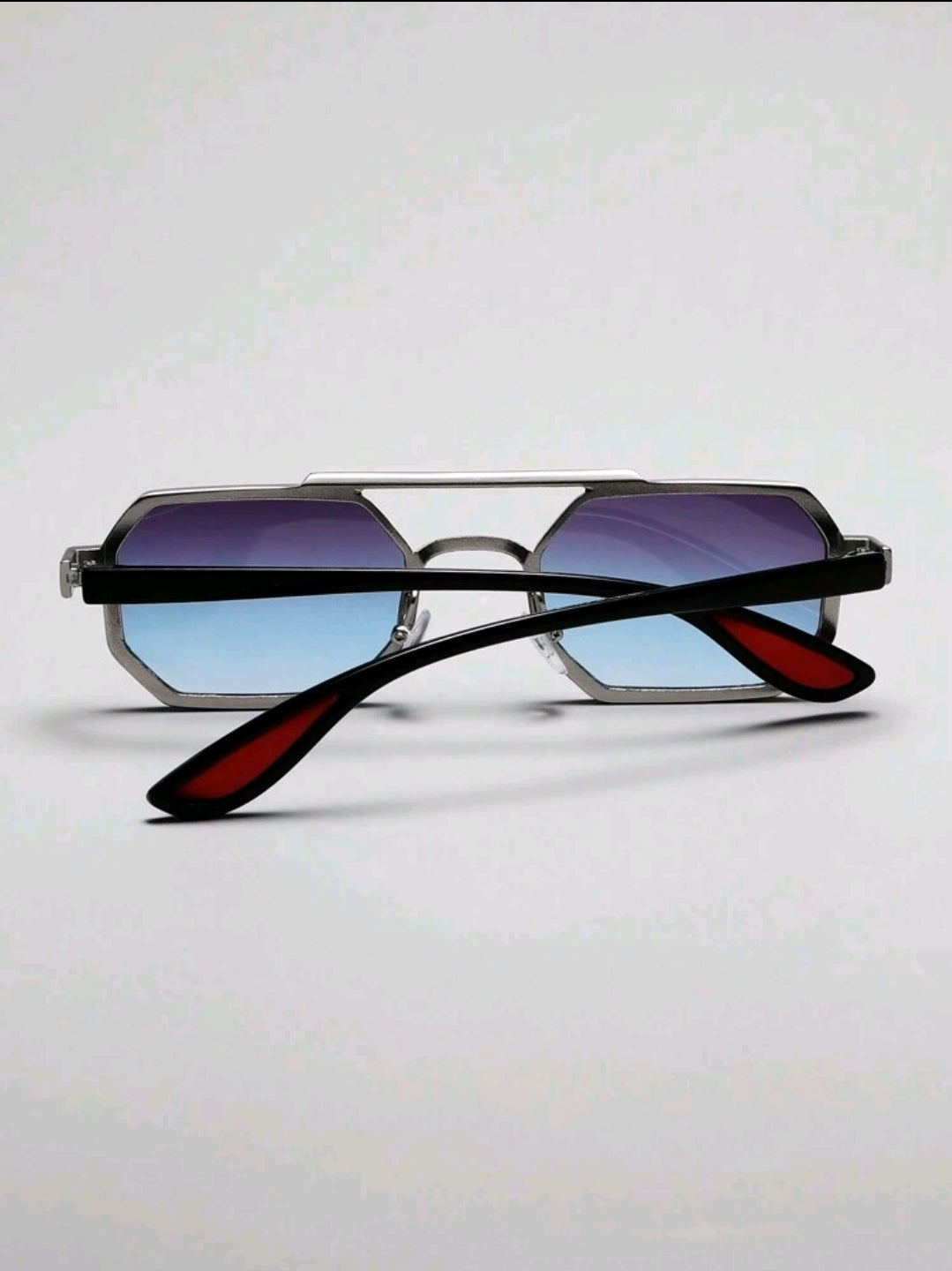 1 paire de lunettes de mode à monture métallique géométrique unisexe