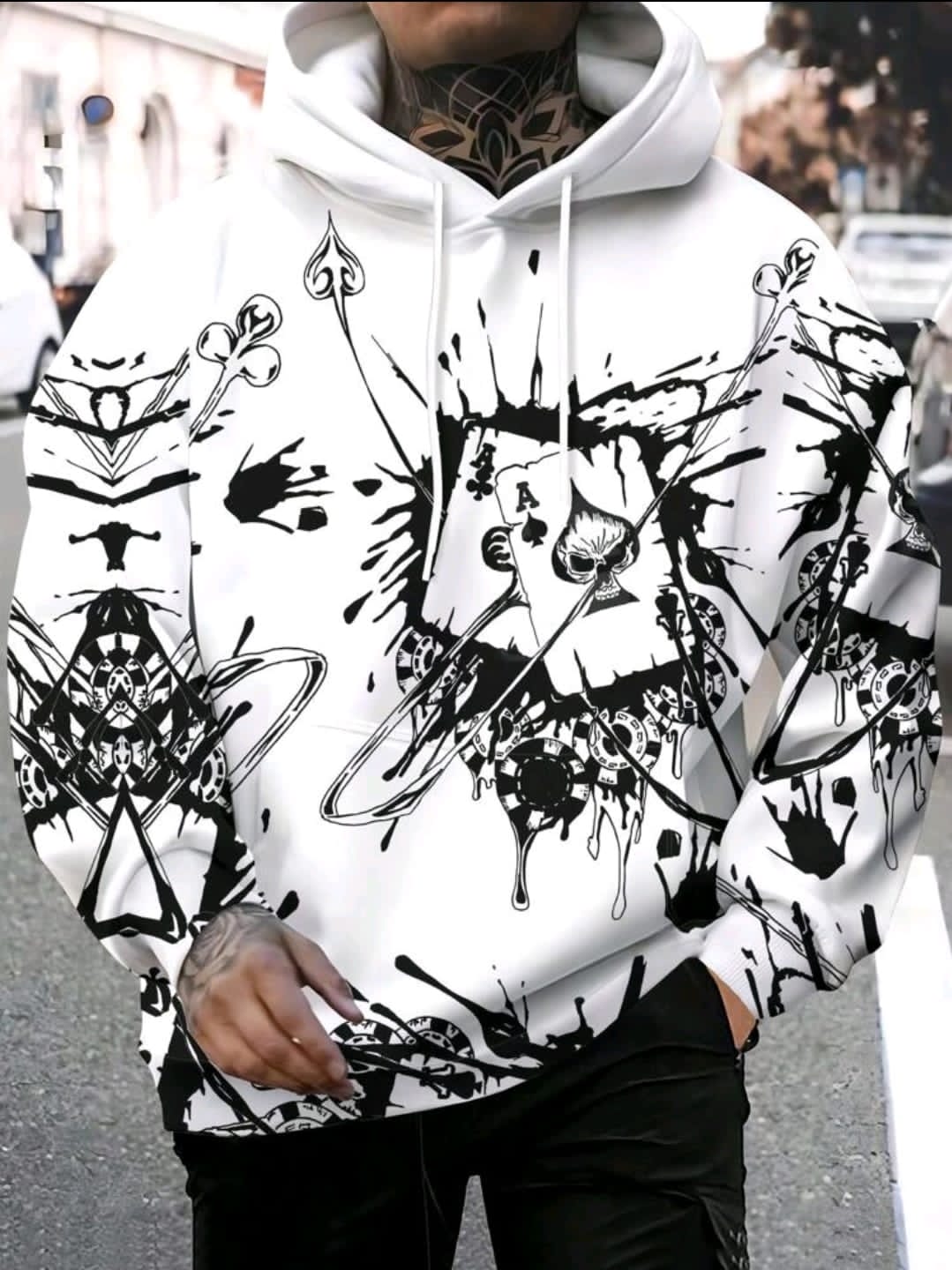 Sweat-shirt à capuche décontracté à manches longues