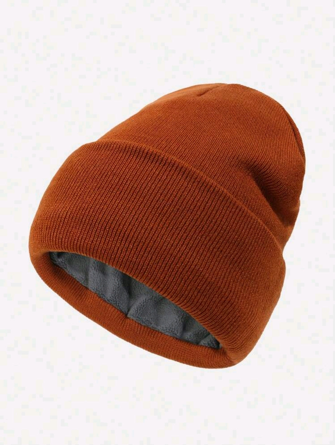 1 pièce Bonnet tricoté épais doublé thermique noir unicolore pour homme
