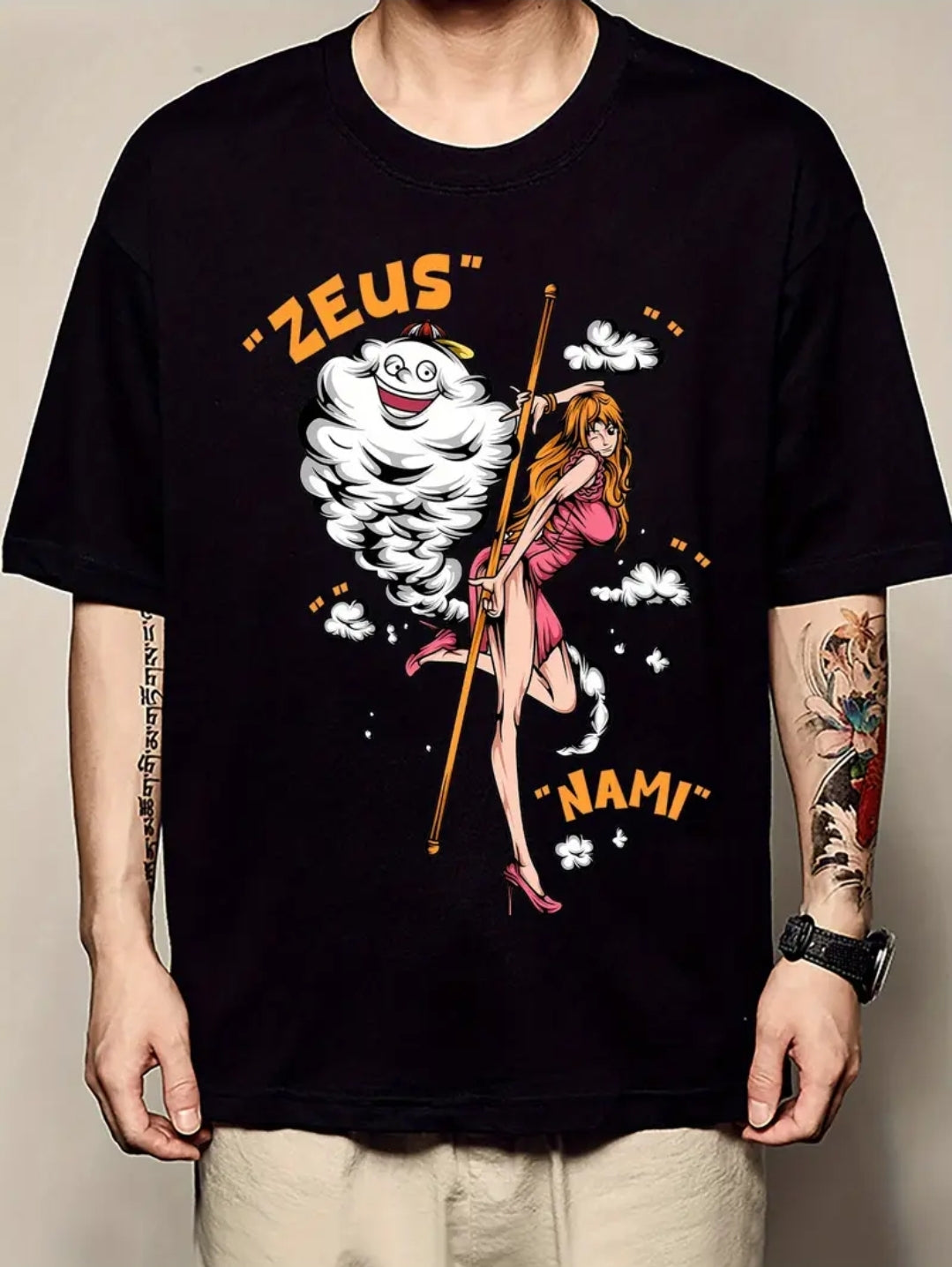 T-Shirt Anime Zeus Nami pour Homme - Tissu souple et respirant