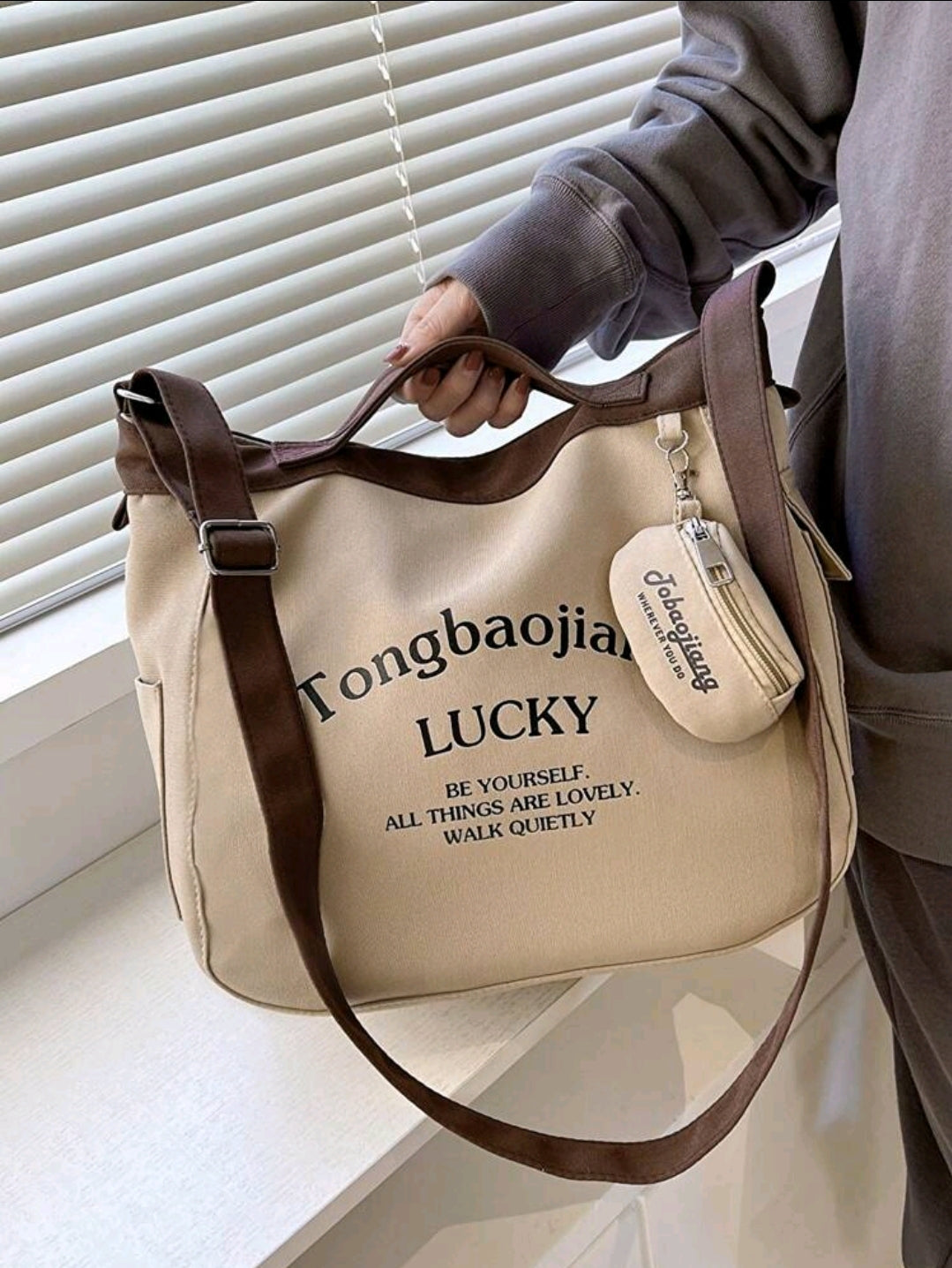 2 pièces/set Grand sac fourre-tout à la mode pour femmes, décontracté et polyvalent, convenant à un usage quotidien, aux études