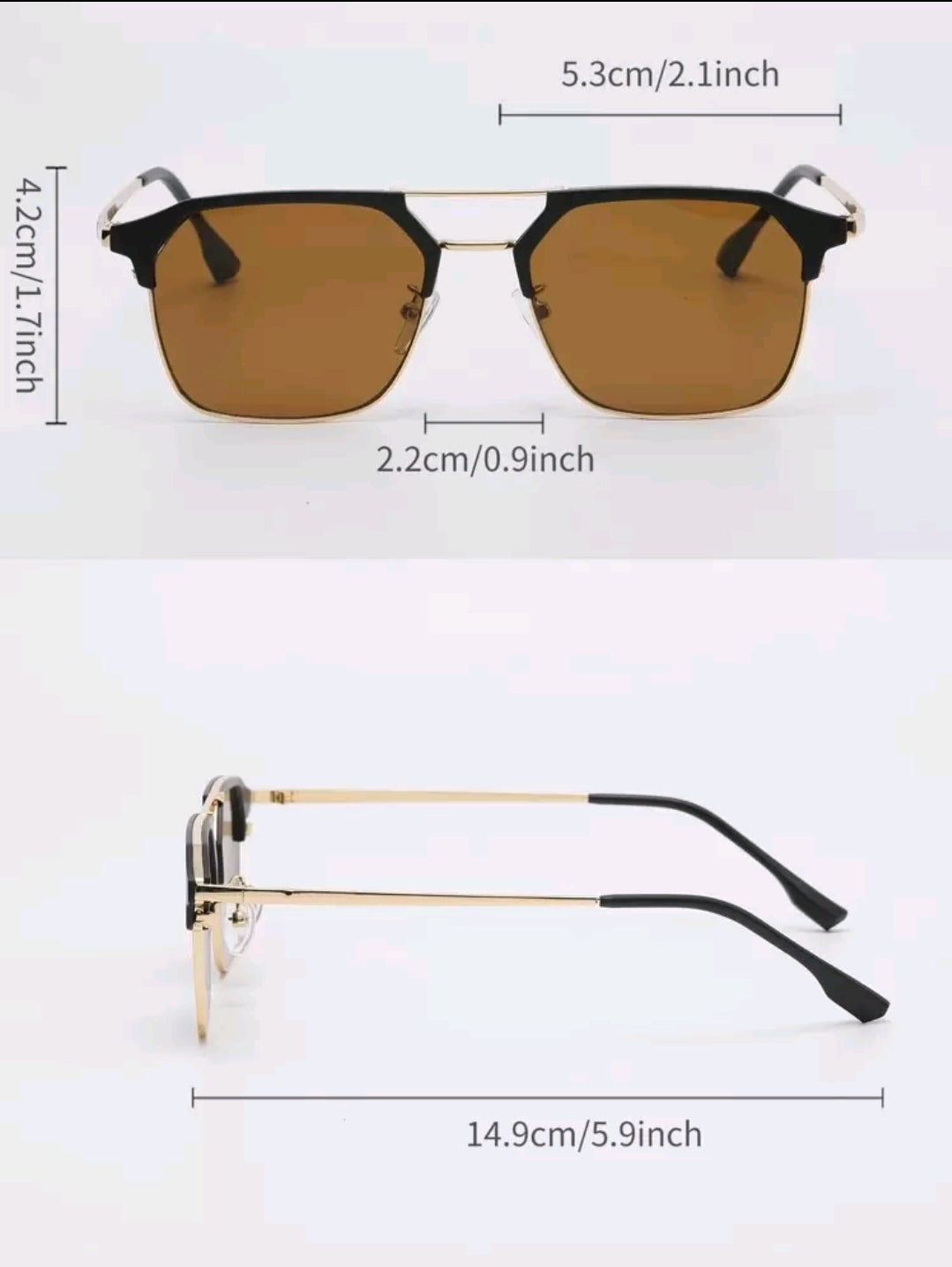 1 pièce Lunettes de soleil aviateur à décor métallique carré élégantes