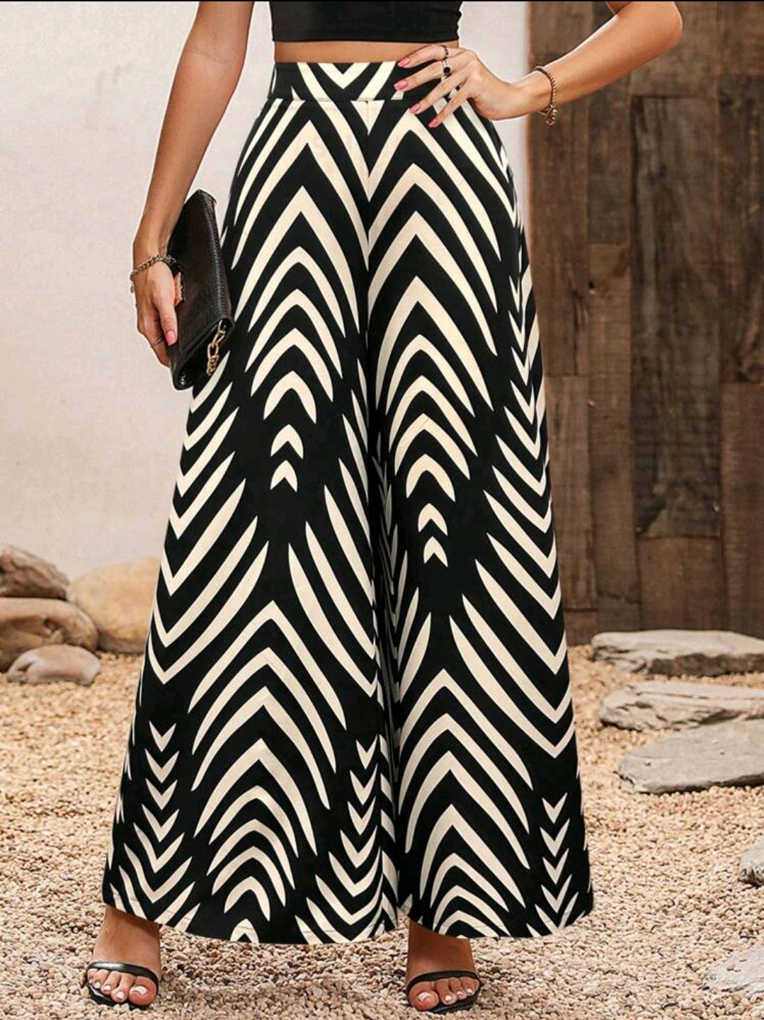 Rafferiza Pantalon À Jambes Larges Et Couleur Bloquée Pour Femmes Avec Nœud Papillon