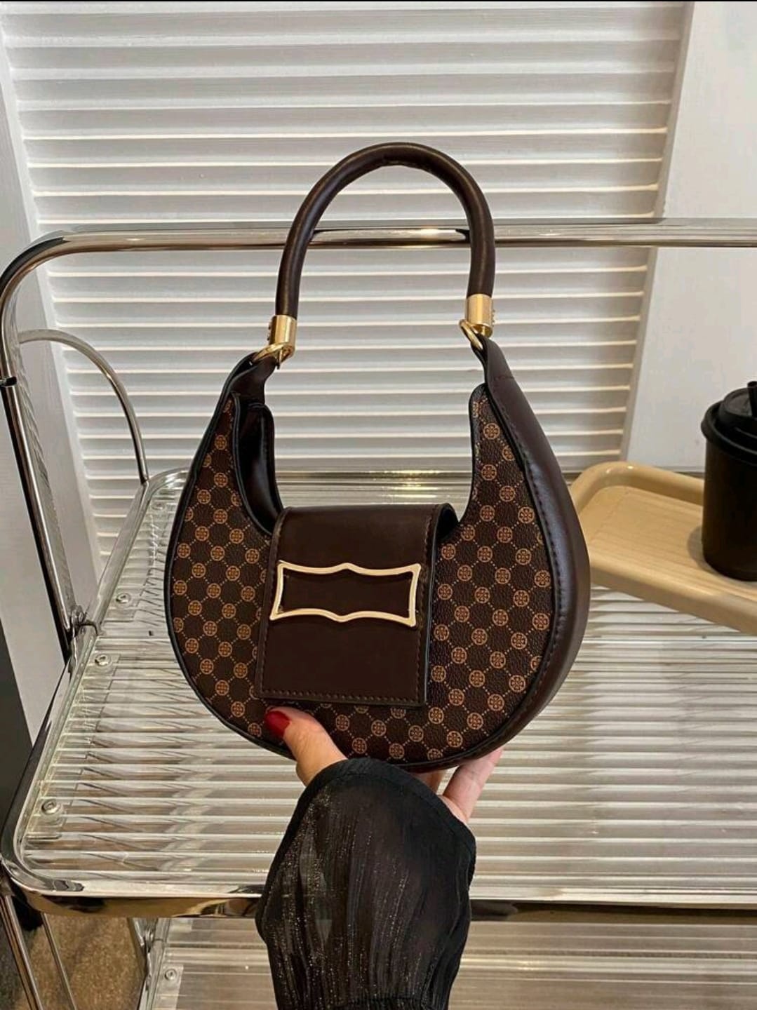 1 pièce Sac à épaule mini imprimé floral vintage rétro à la mode, convient pour l'usage quotidien des femmes