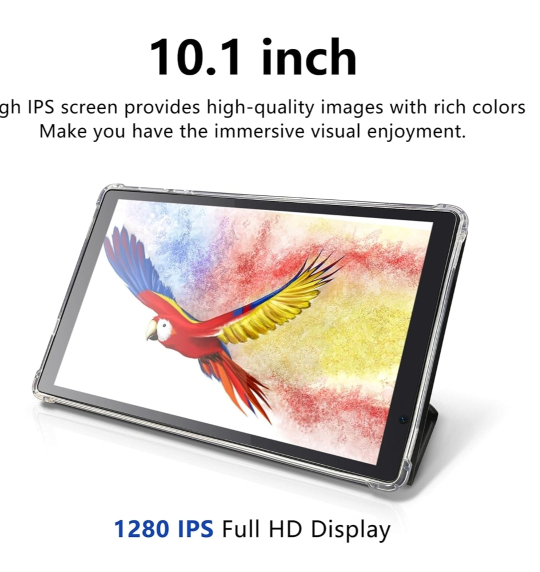 Tablette Android 13, 10 pouces avec étui de protection, processeur quad-core, caméra frontale 5 MP et caméra arrière 8 MP, tablette Bluetooth IPS 5000 mAh, tablette WiFi (A20 4 Go + 32 Go)