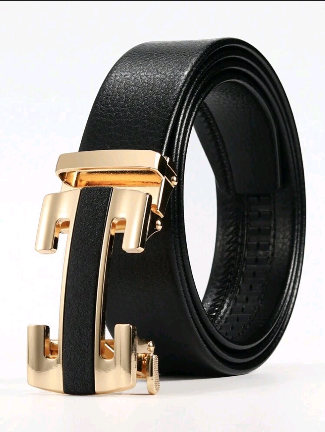 Ceinture pour hommes avec boucle automatique, ceinture avec motif lettre
