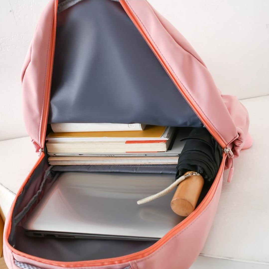 Ensemble de quatre sacs à dos pour femmes, cartable d'étudiant avec oreilles de lapin, sac à dos de protection de la colonne vertébrale de grande capacité