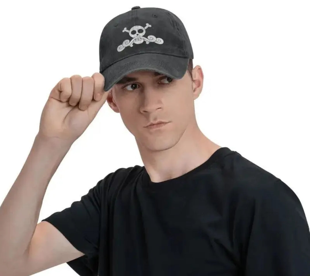 Casquette de baseball délavée et usée pour Ace de One Piece Gol D.Roger