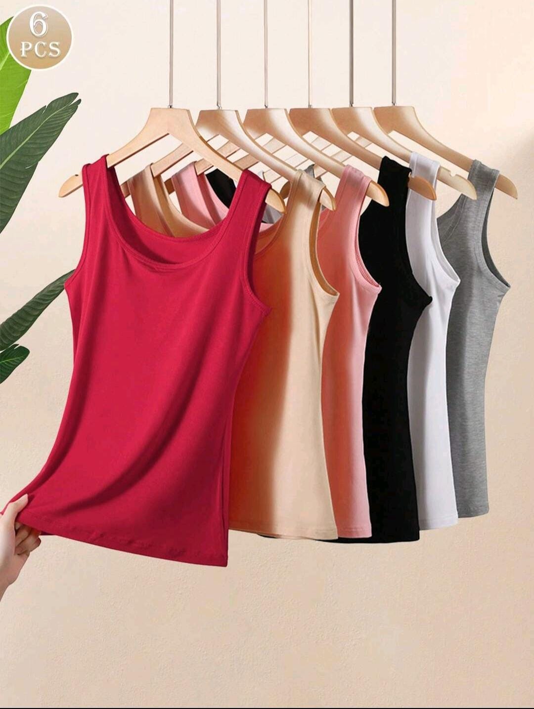6 pièces/Paquet Camisole polyvalente sous-vêtements pour femmes