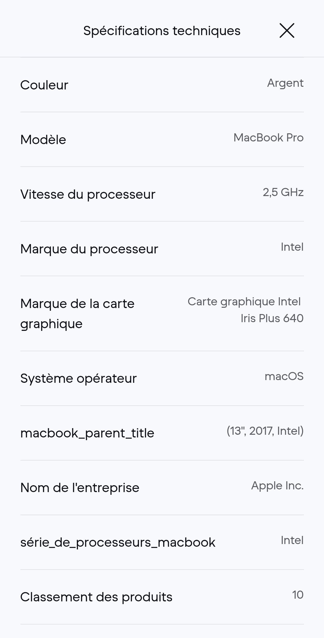 MacBook Pro 13" Retina (2017) - Core i5 2,3 GHz, SSD 128 Go - 8 Go - QWERTY - Anglais